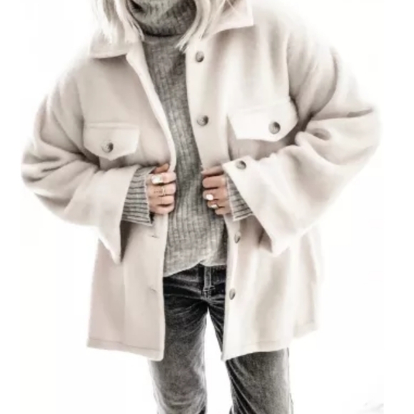 π₯HPπ₯π1 XL left New boutique white baggy shacket - Picture 14 of 17